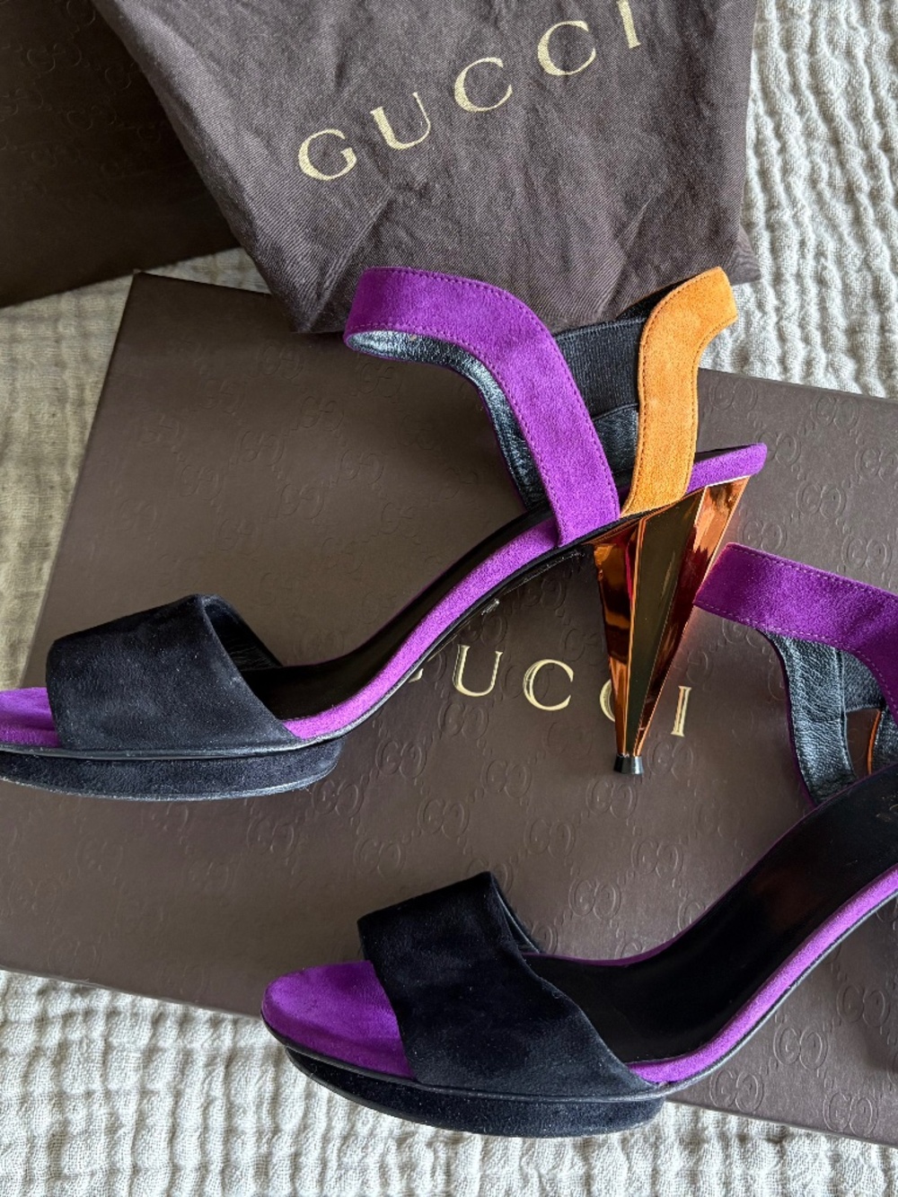 Gucci Color block Metallic Heels - Picture 2 of 8